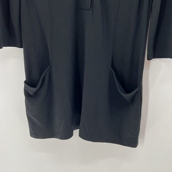 J. McLaughlin Women's Tunic Polo Pullover Top - Black - Medium - Picture 4 of 7